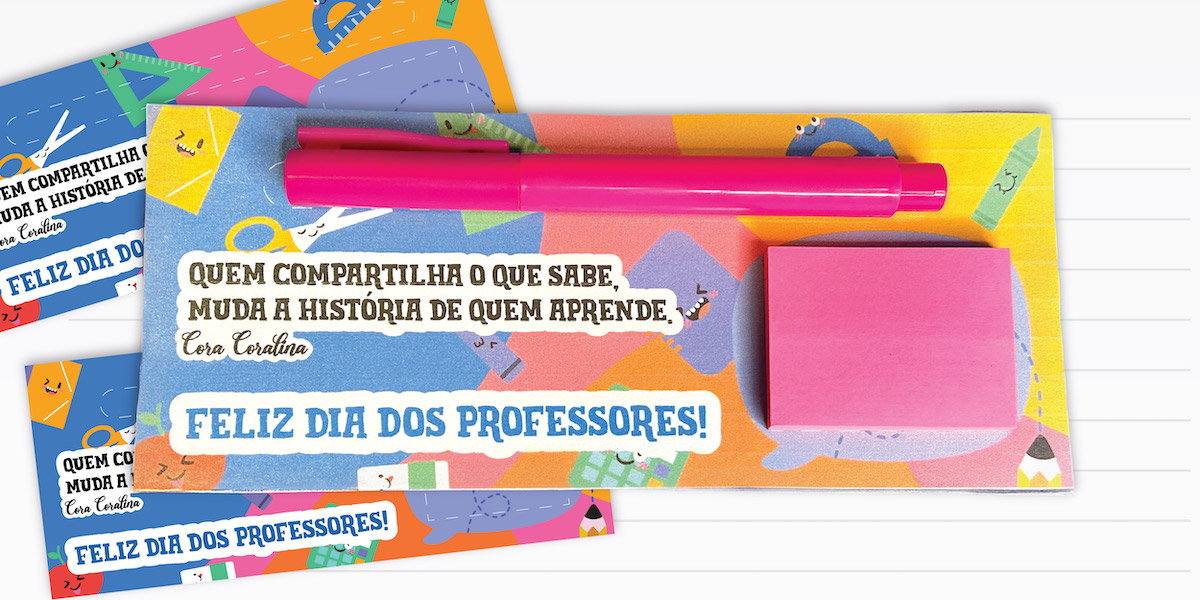 Preview de Cartão para o Dia do Professor: Colorido e Prático