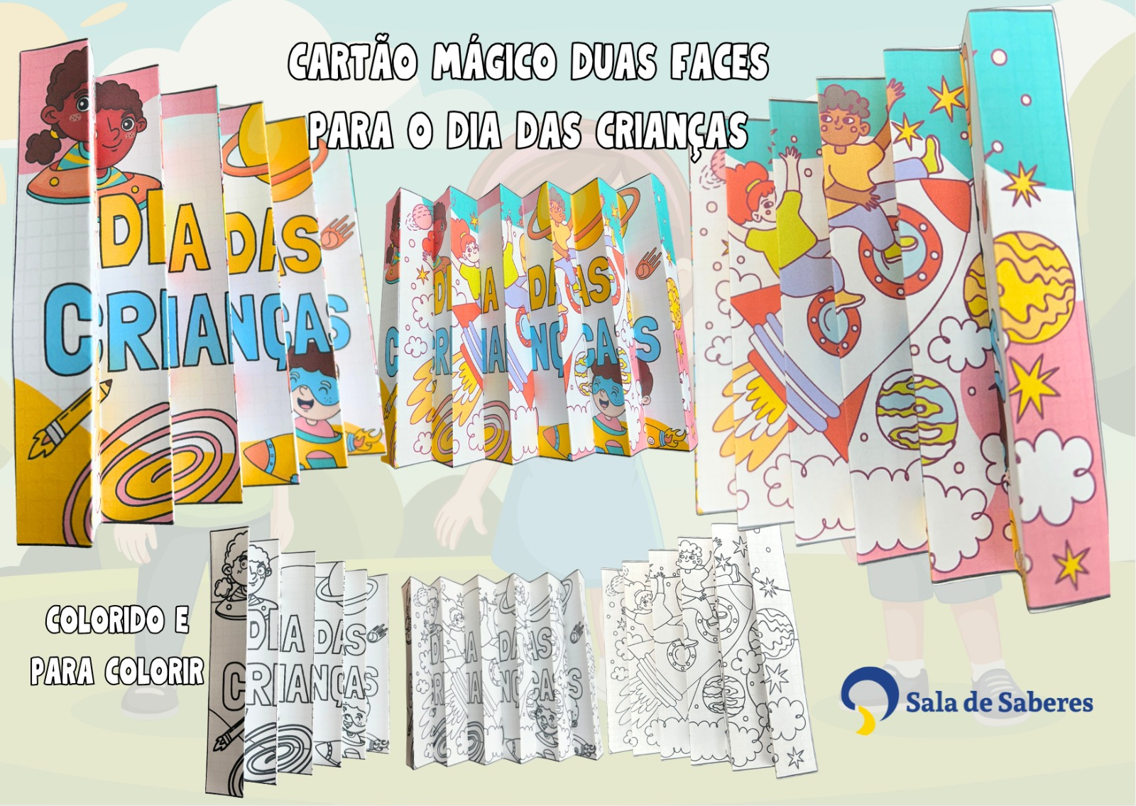 Preview de Cartão Mágico Duas Faces — Dia das Crianças