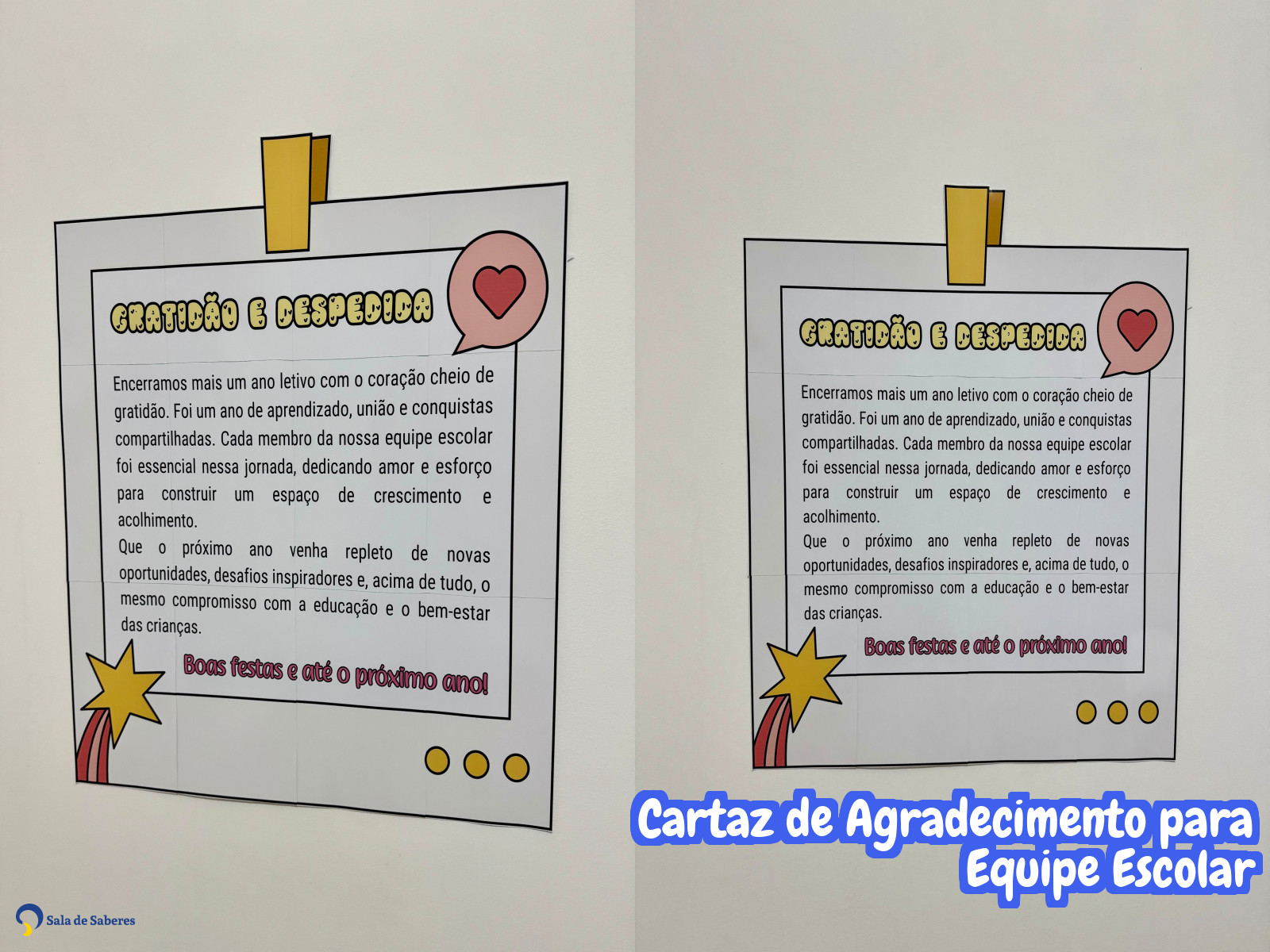 Preview de Cartaz de Agradecimento para Equipe Escolar
