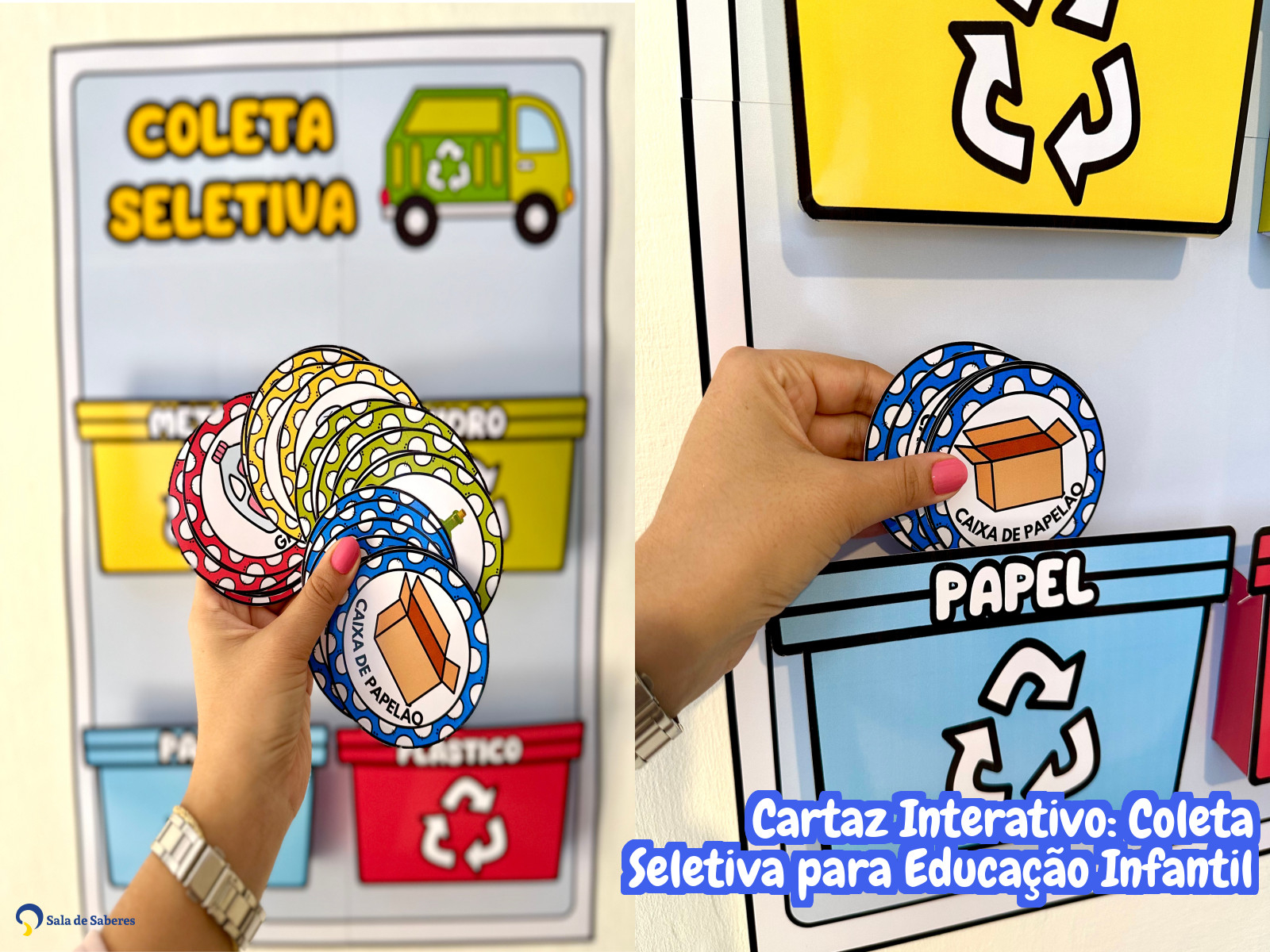 Preview de Cartaz Interativo: Coleta Seletiva para Educação Infantil
