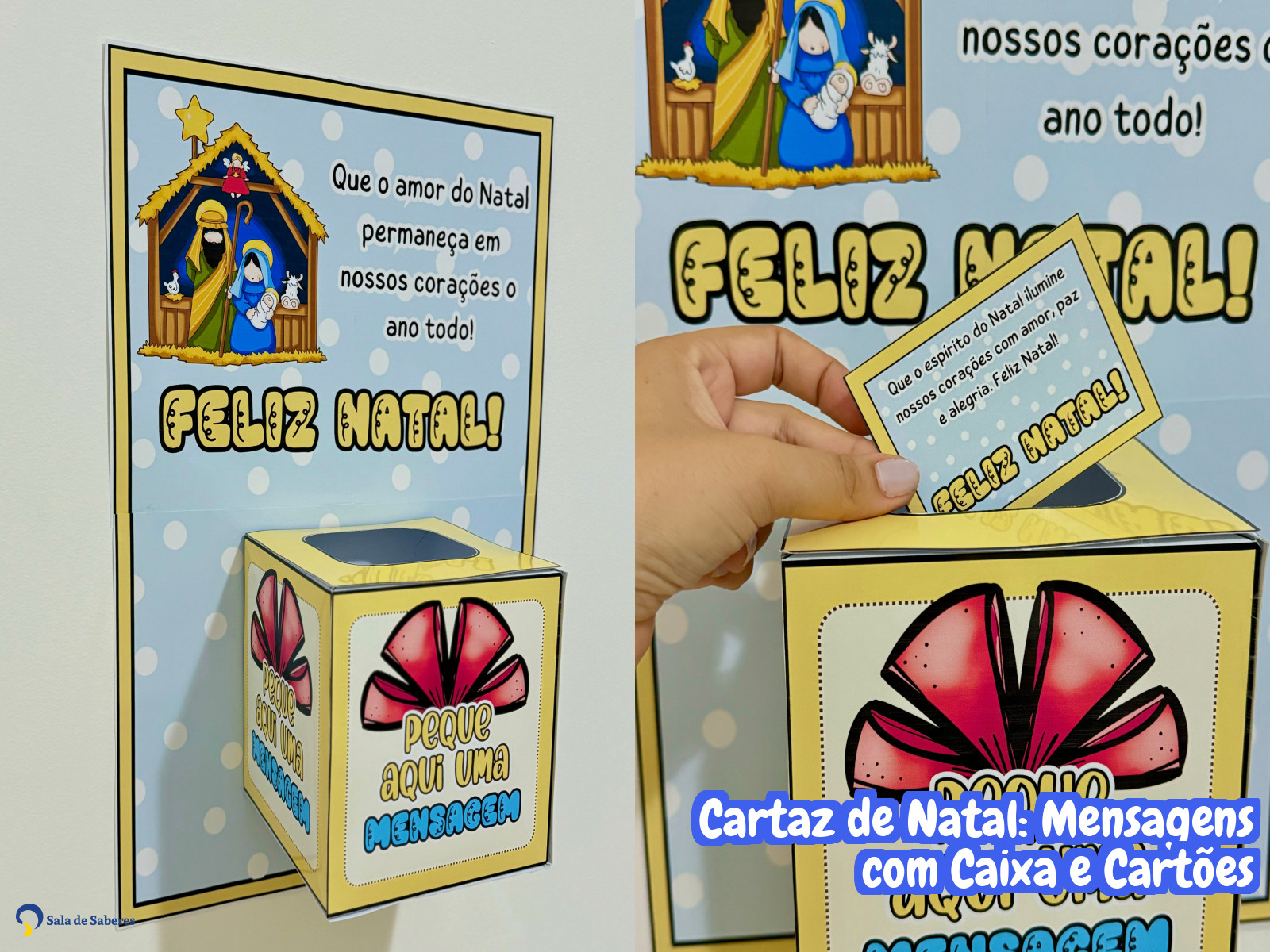 Preview de Cartaz de Natal: Mensagens com Caixa e Cartões