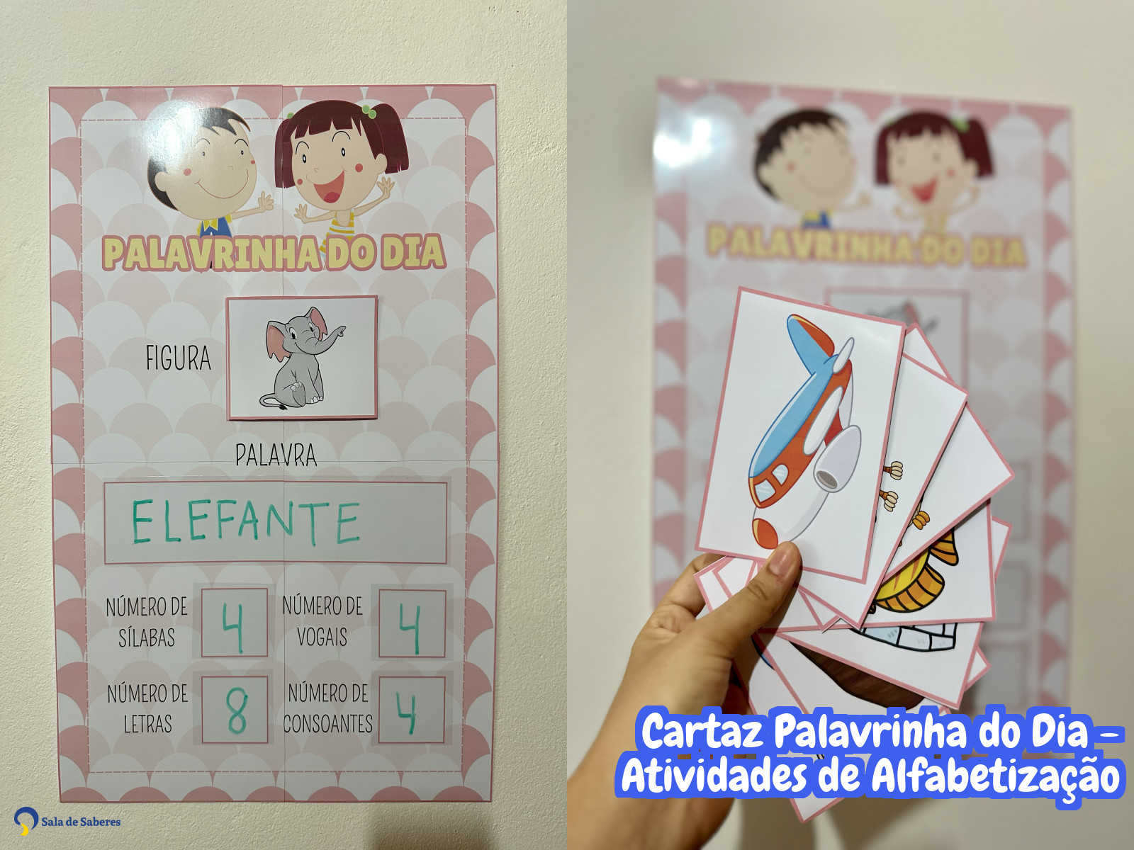 Preview de Cartaz Palavrinha do Dia - Atividades de Alfabetização