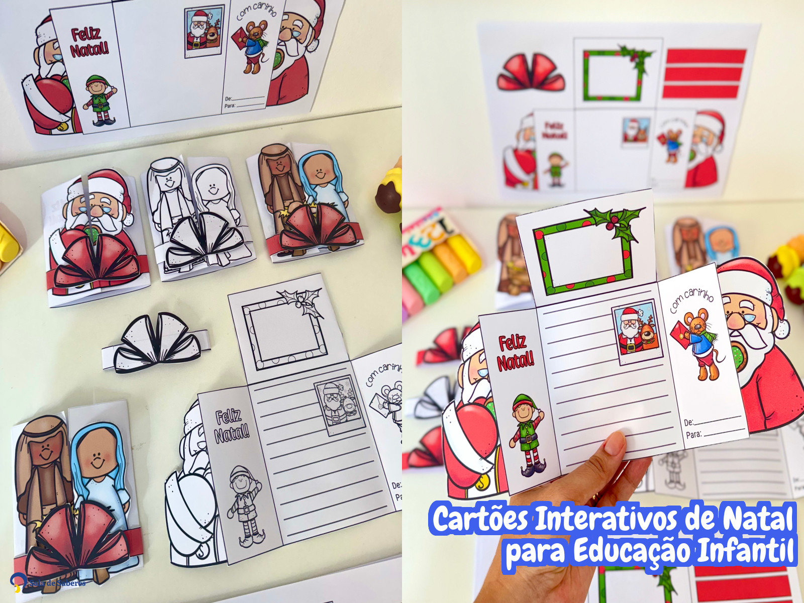 Preview de Cartões Interativos de Natal para Educação Infantil