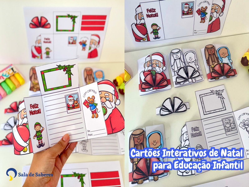 Imagem de Cartões Interativos de Natal para Educação Infantil