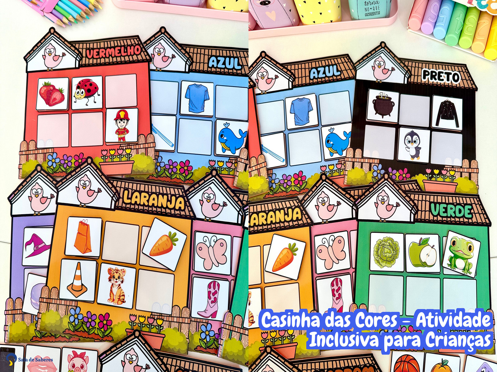 Preview de Casinha das Cores - Atividade Inclusiva para Crianças