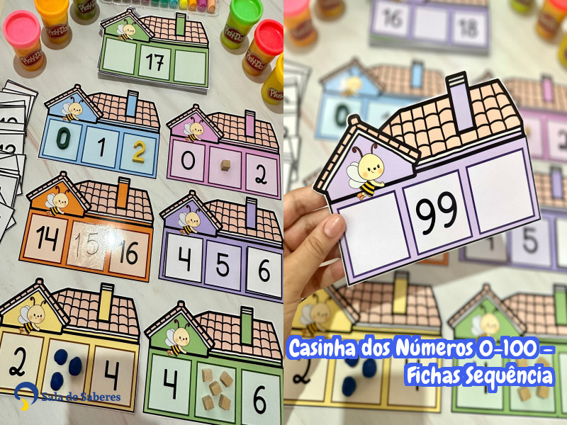 Imagem de Casinha dos Números 0-100 - Fichas Sequência