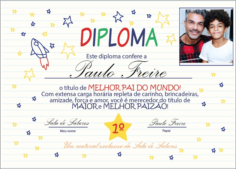 Preview de Certificado de Melhor Pai do Mundo - Dia dos Pais