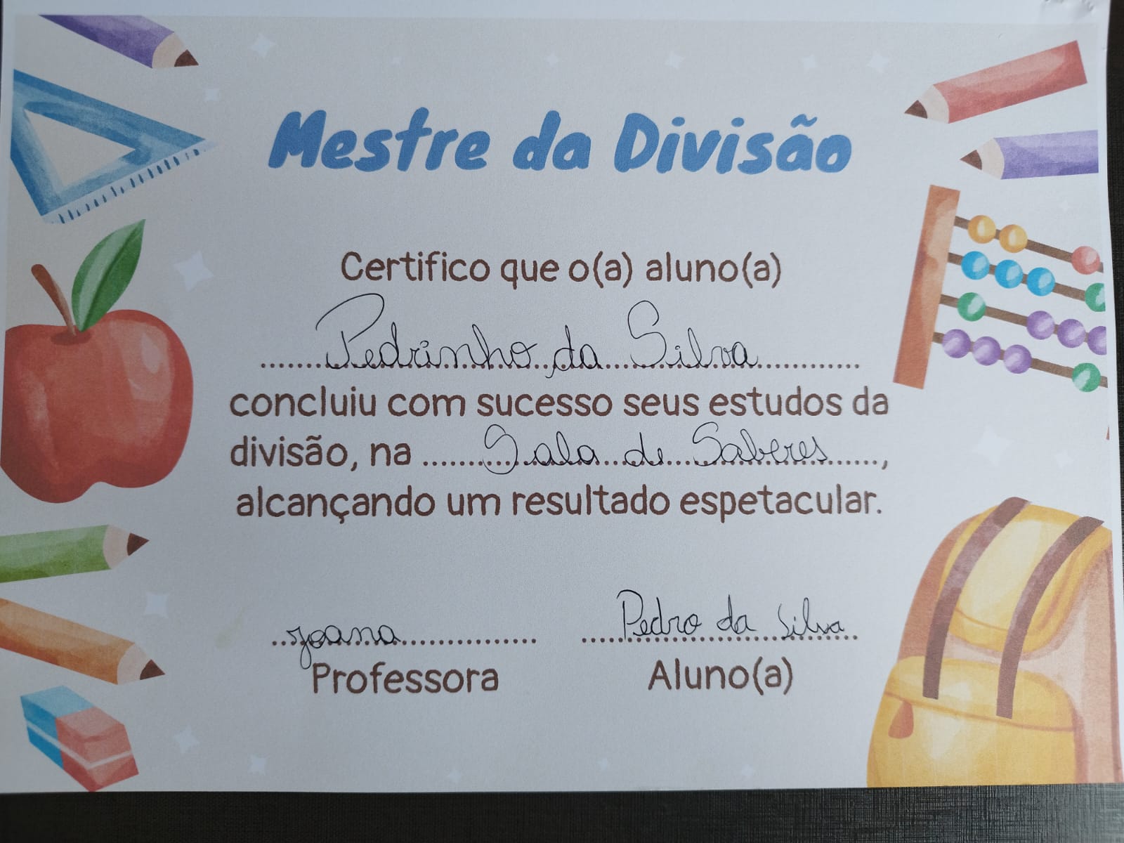 Certificado de Mestre da Multiplicação - Materiais e Atividades Didáticas