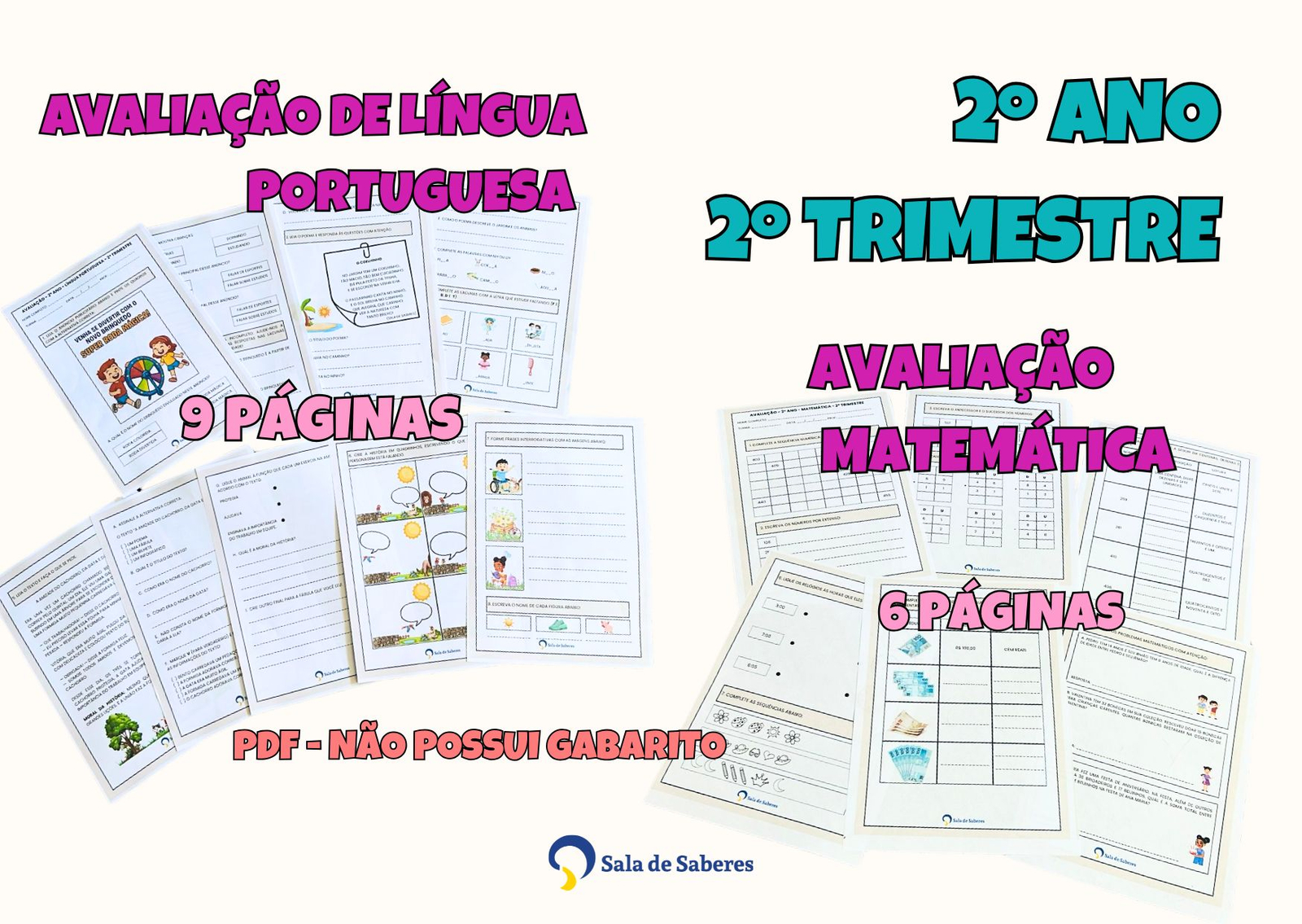 Preview de Combo - Avaliações de LP e Mat - 2º ano (2º Trimestre)