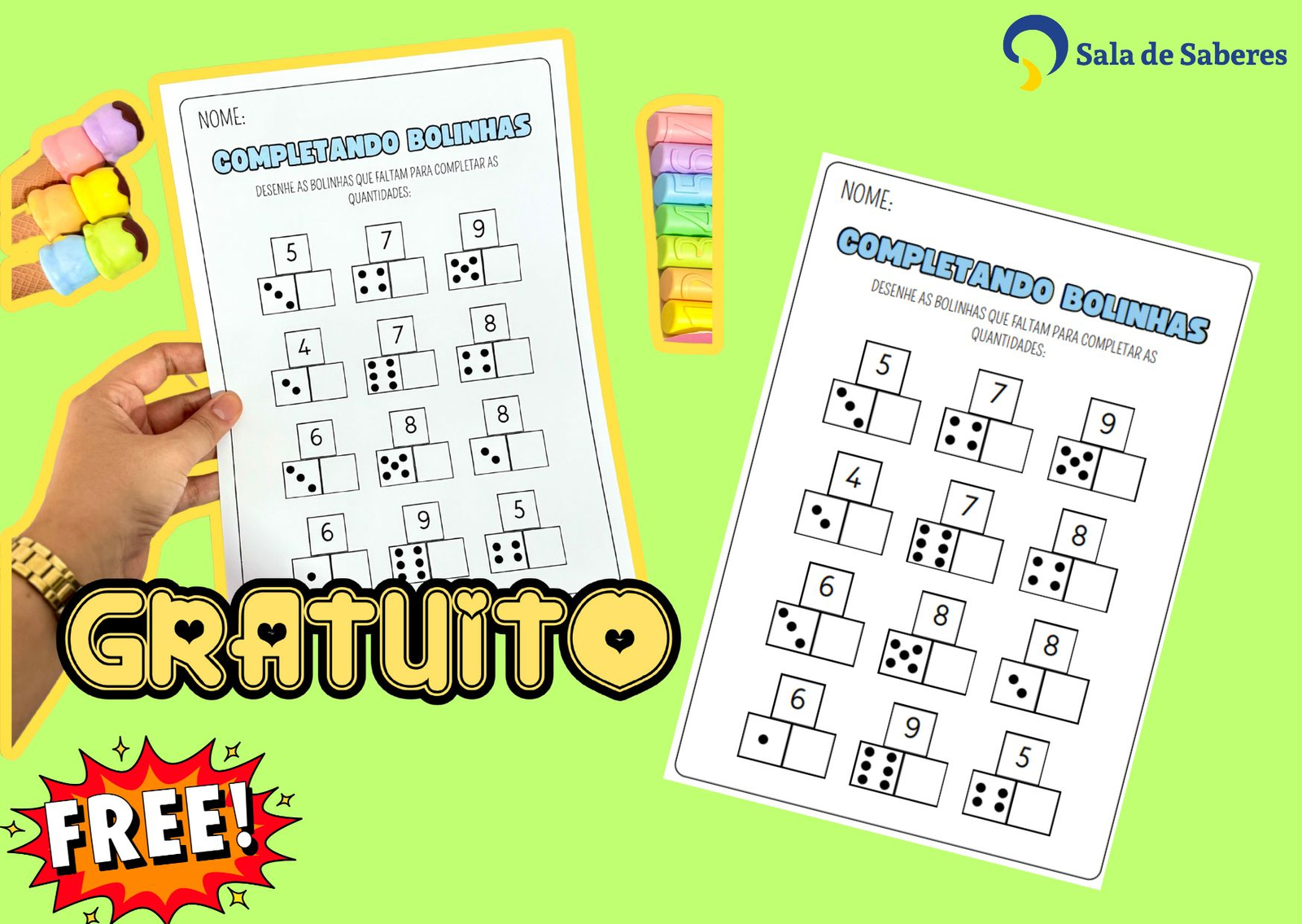 Preview de Atividade de Contagem para Desenvolver a Noção de Quantidade