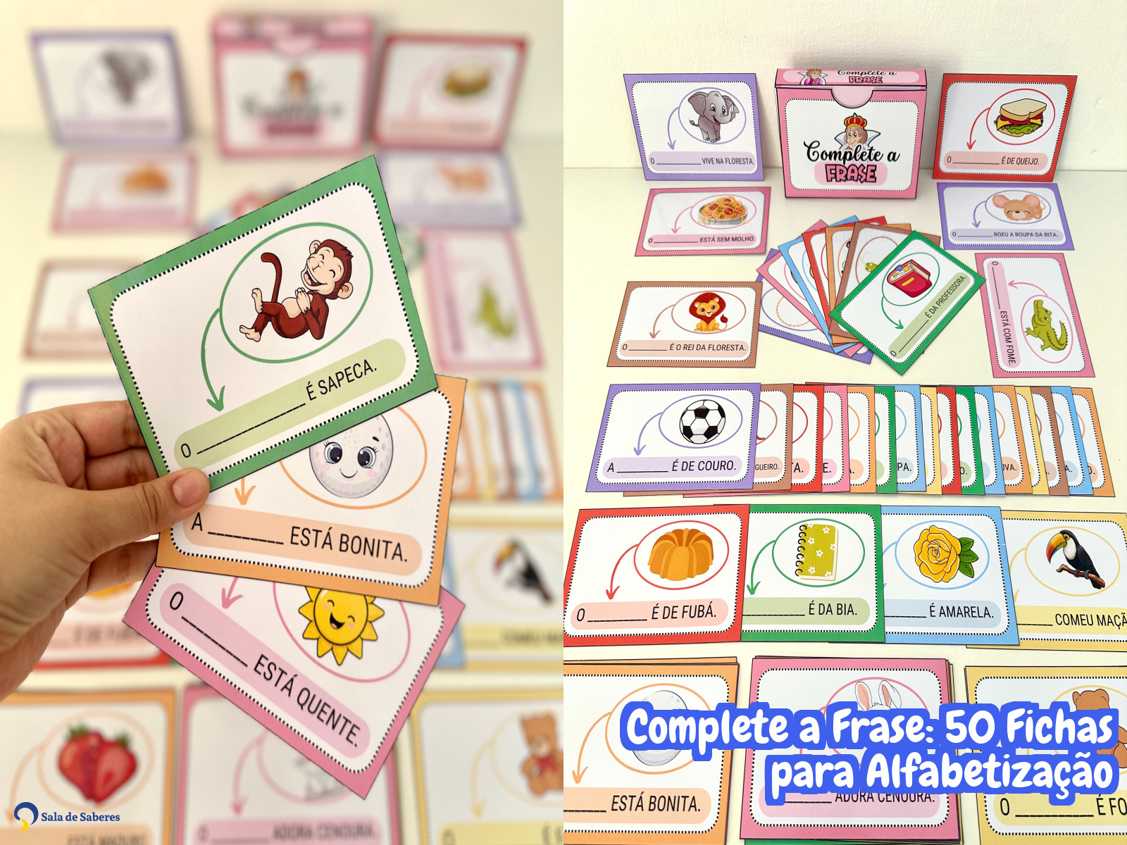 Preview de Complete a Frase: 50 Fichas para Alfabetização