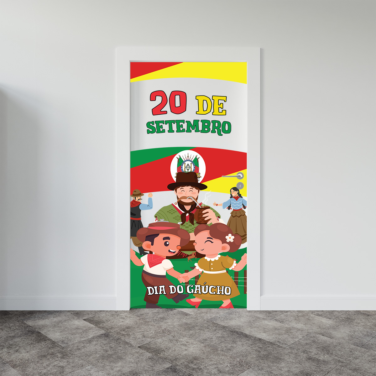 Preview de Decoração Porta Sala de Aula: 20 de Setembro - Dia do Gaúcho