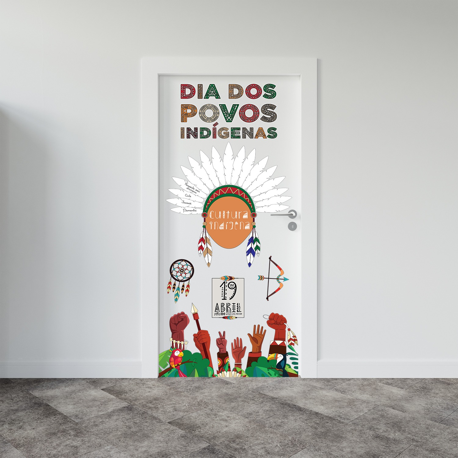 Imagem de Decoração Porta de Sala de Aula: Dia dos Povos Indígenas