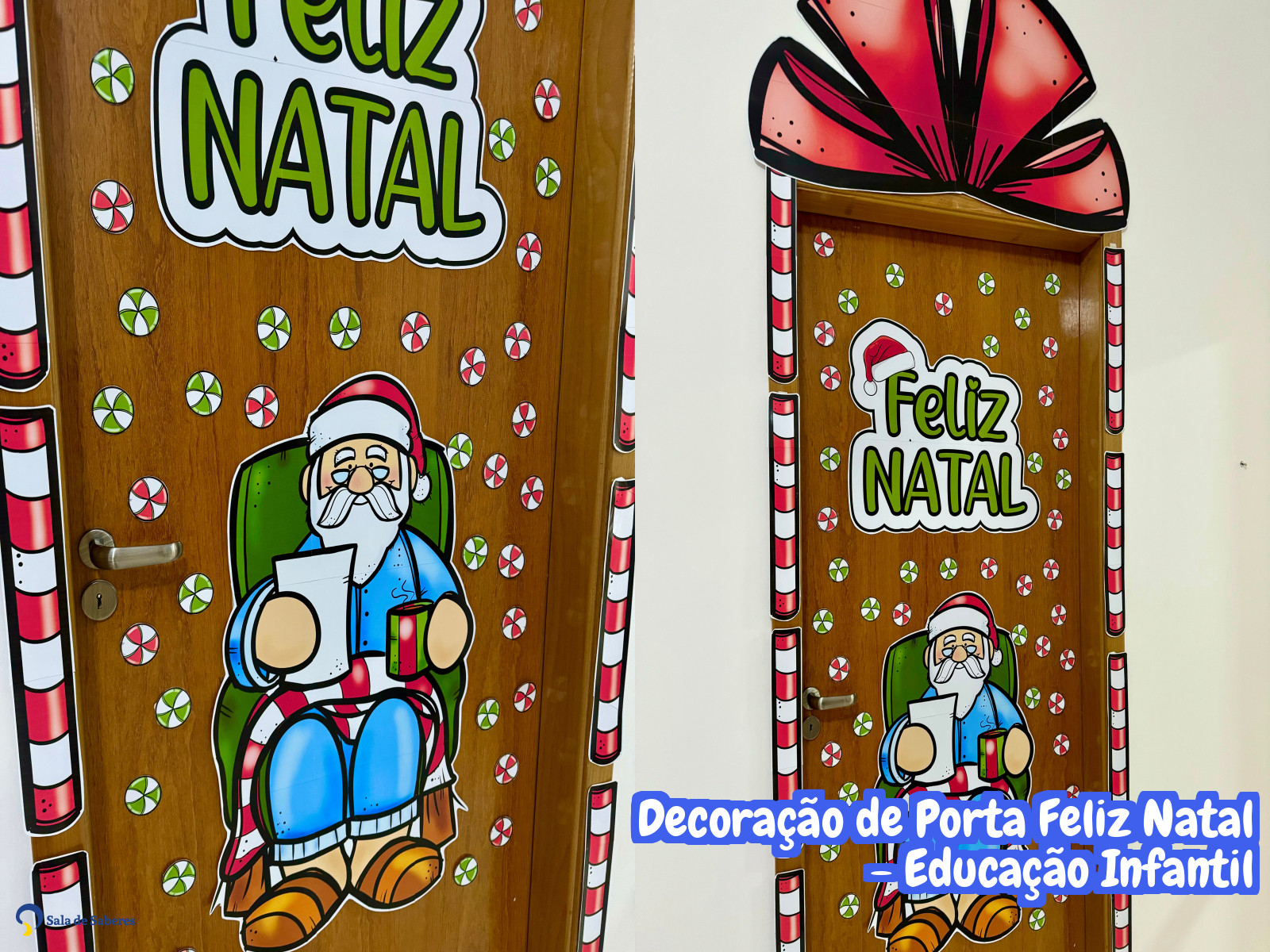 Preview de Decoração de Porta Feliz Natal - Educação Infantil