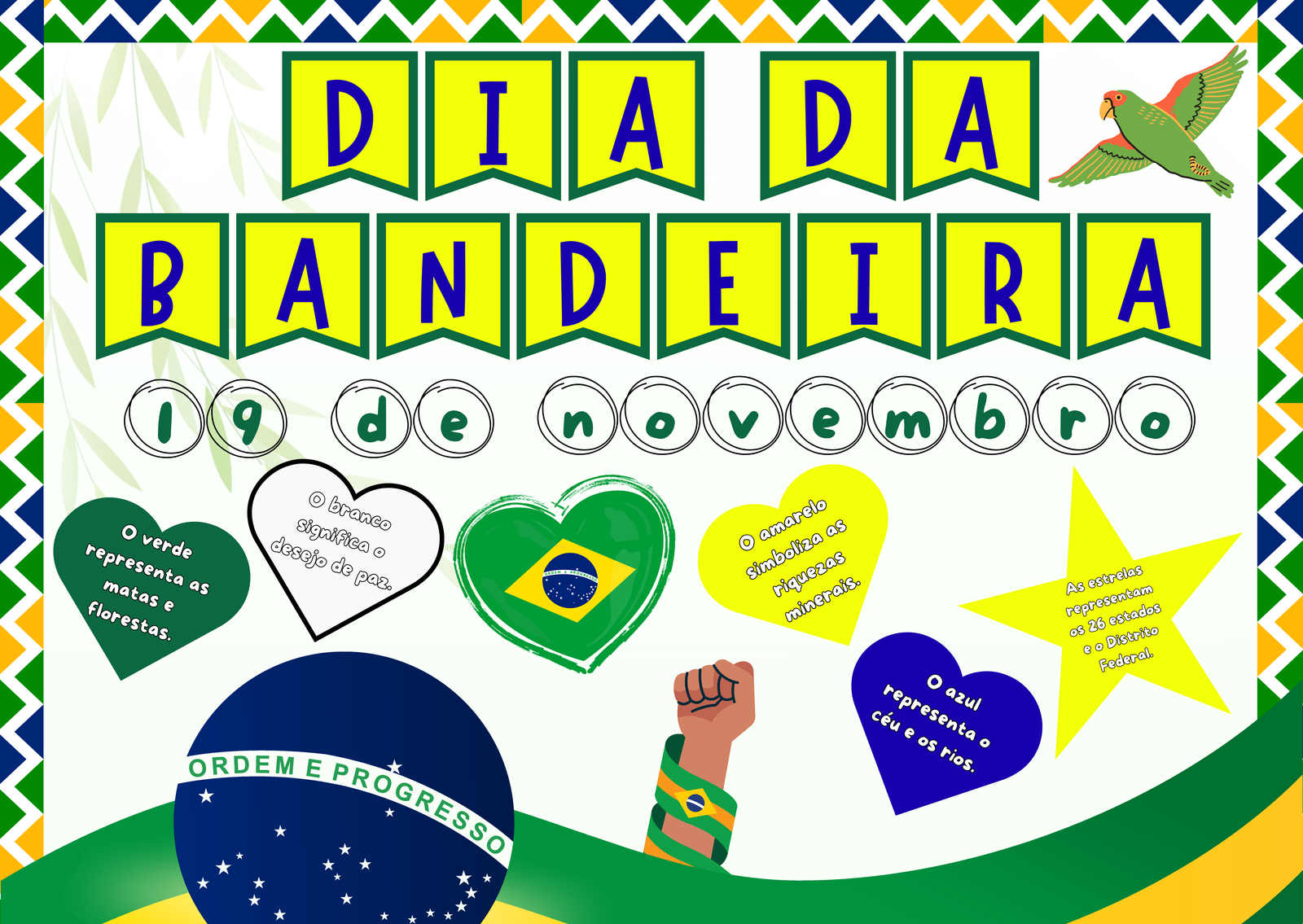 Imagem de Painel Dia da Bandeira - 18 Páginas A4