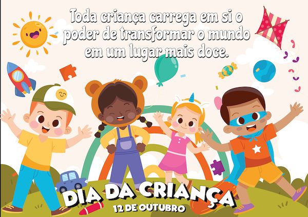 Imagem de Painel Dia das Crianças Colorido e Atividades Educativas