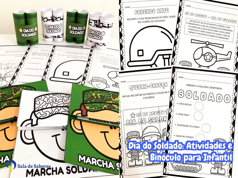 Imagem de Dia do Soldado: Atividades e Binóculo para Infantil