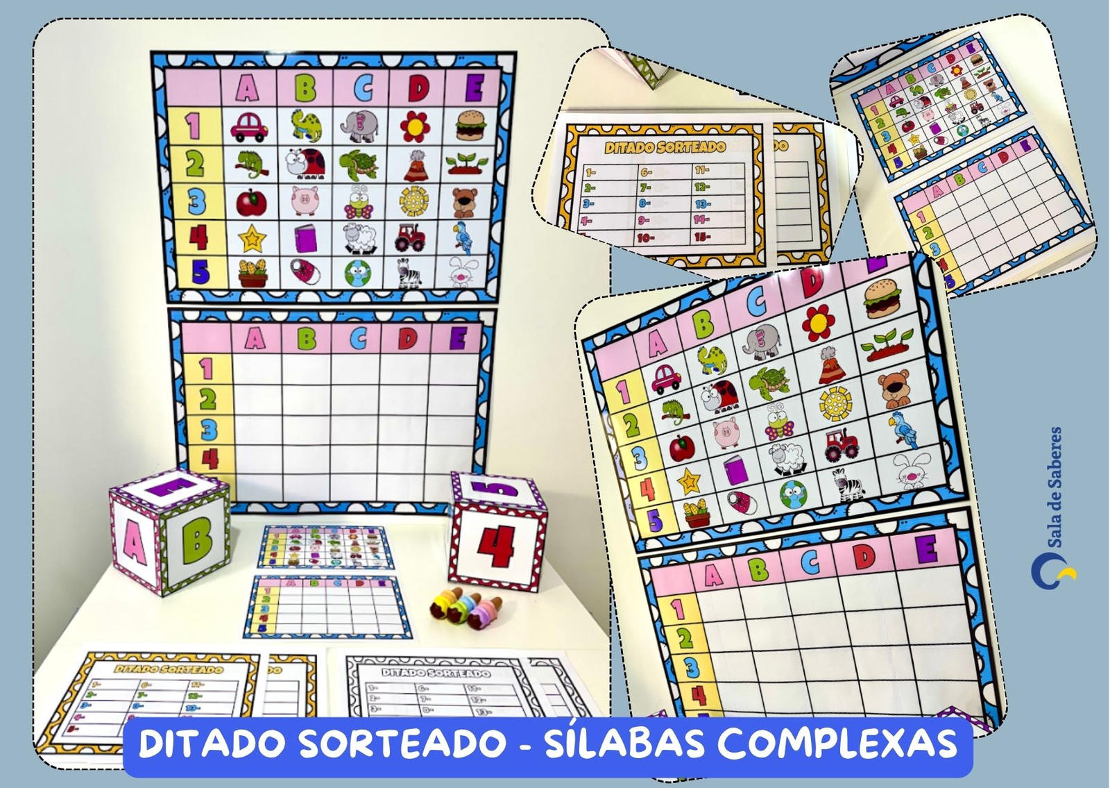 Imagem de Kit Ditado Sorteado – Sílabas Complexas - Ludicidade