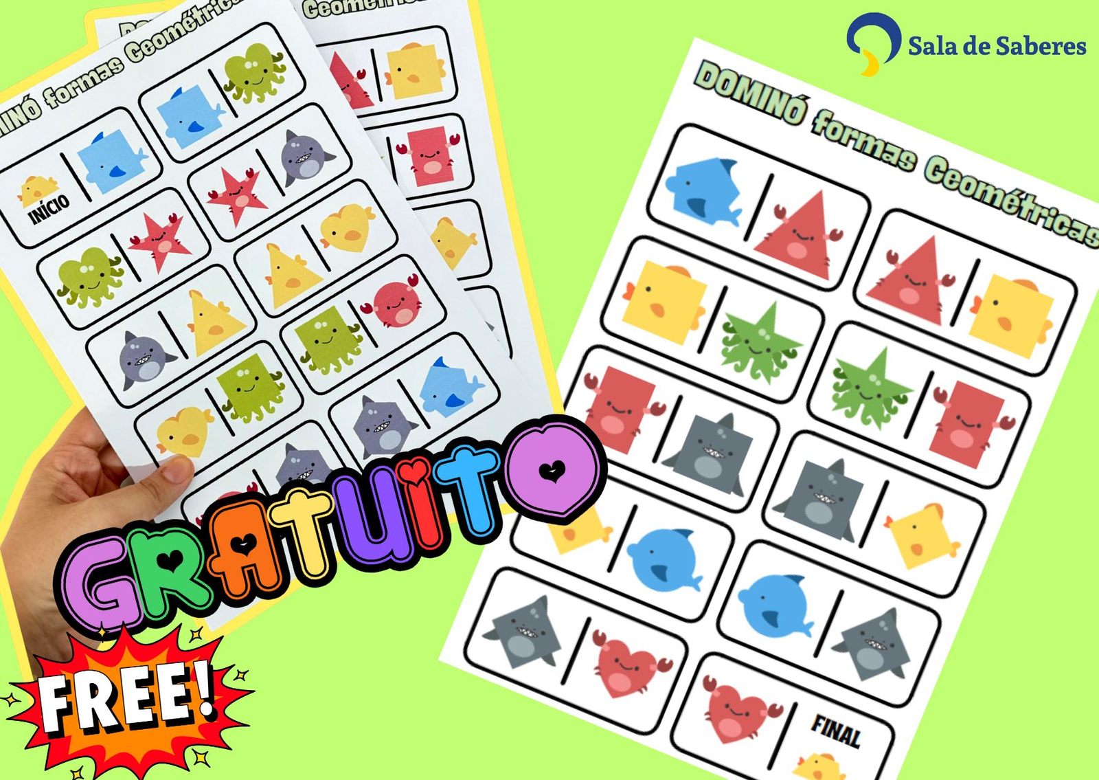 Preview de Atividade de Dominó para Explorar as Formas Geométricas