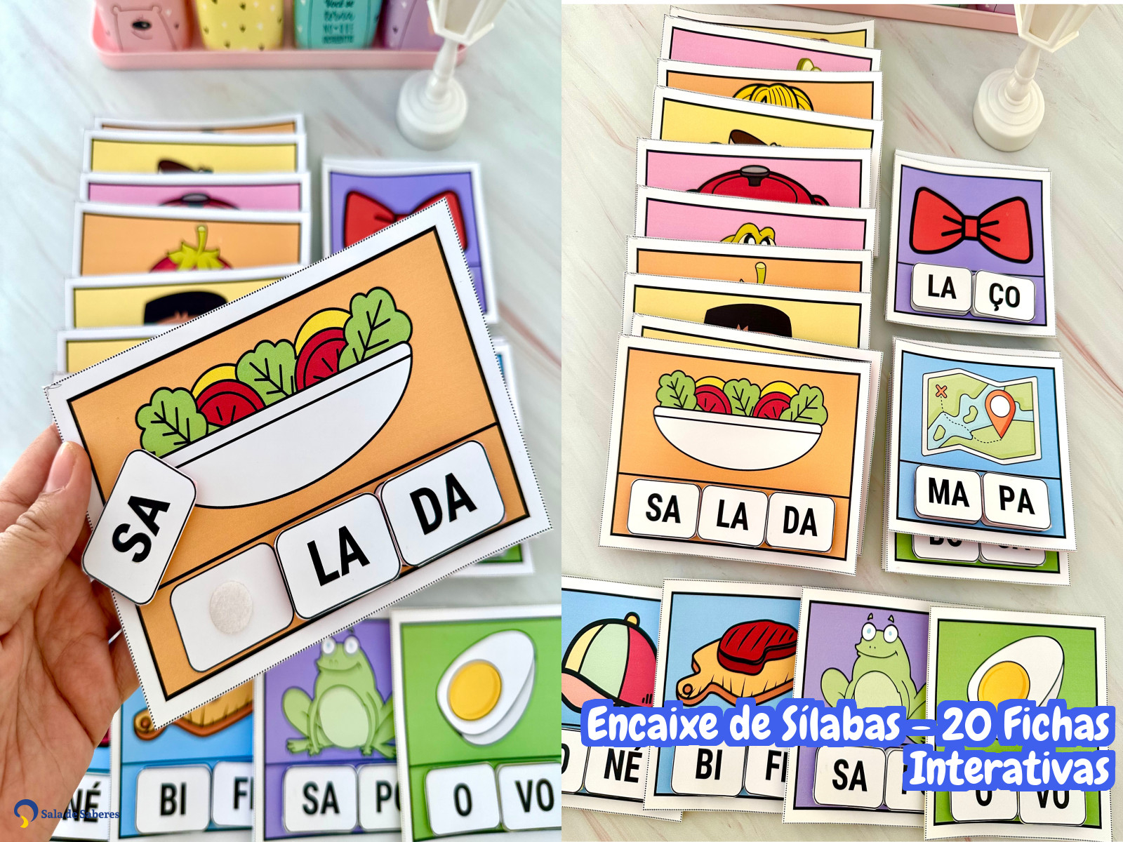 Preview de Encaixe de Sílabas - 20 Fichas Interativas