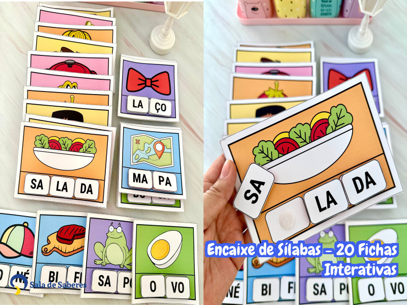 Imagem de Encaixe de Sílabas - 20 Fichas Interativas
