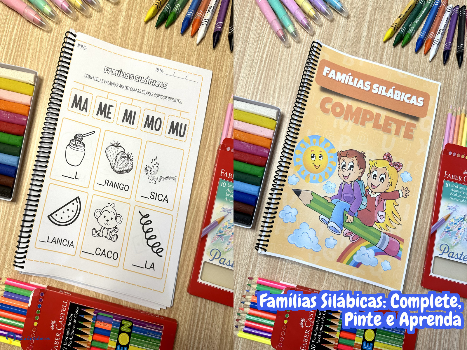 Preview de Famílias Silábicas: Complete, Pinte e Aprenda