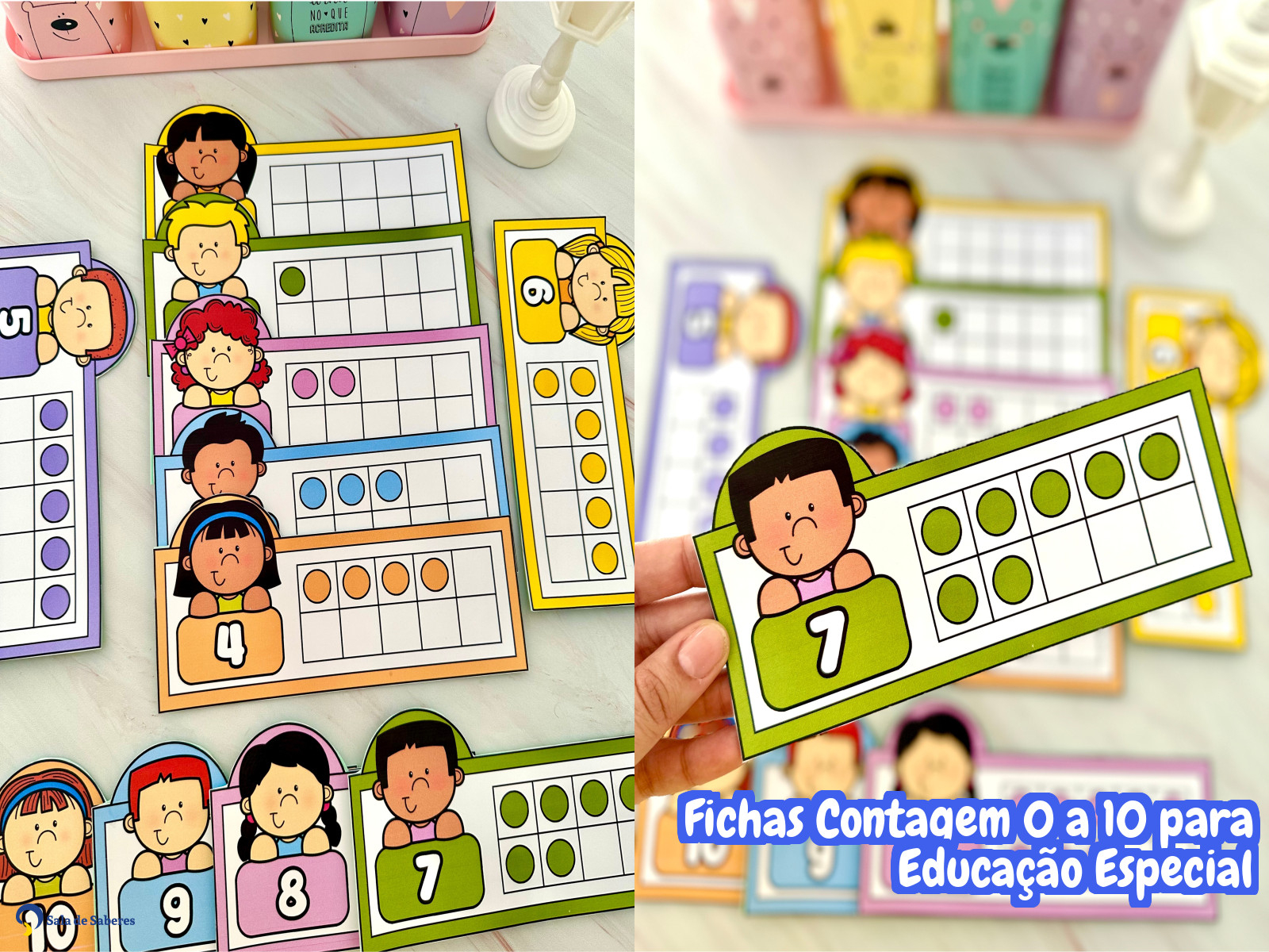 Preview de Fichas Contagem 0 a 10 para Educação Especial