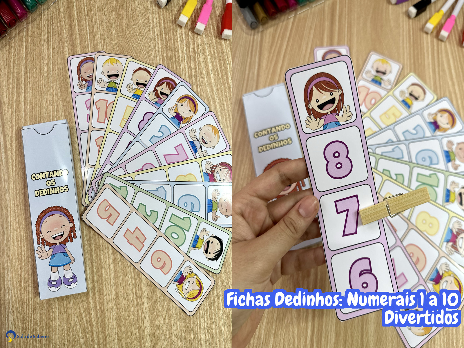 Preview de Fichas Dedinhos: Numerais 1 a 10 Divertidos