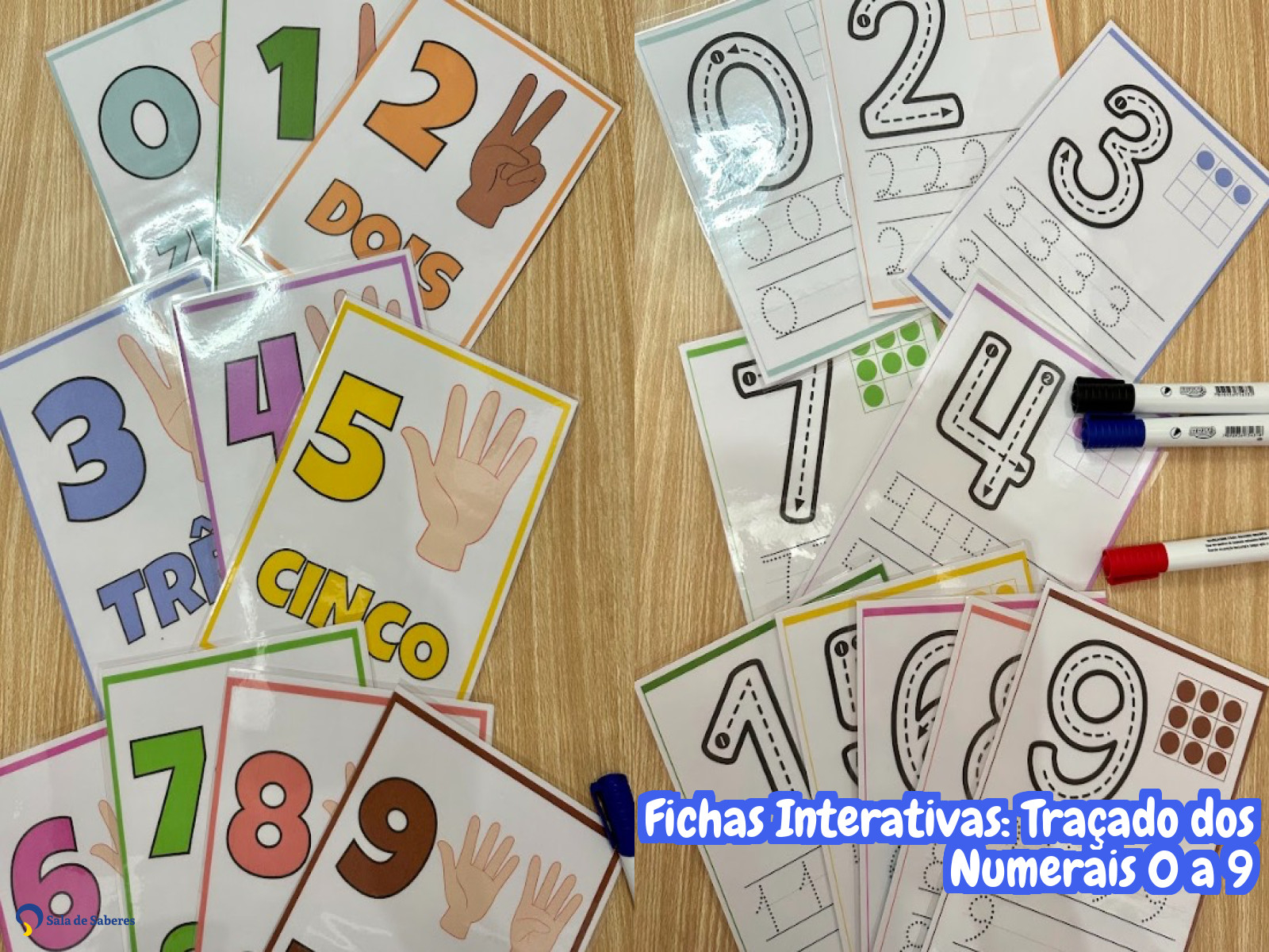 Preview de Fichas Interativas: Traçado dos Numerais 0 a 9