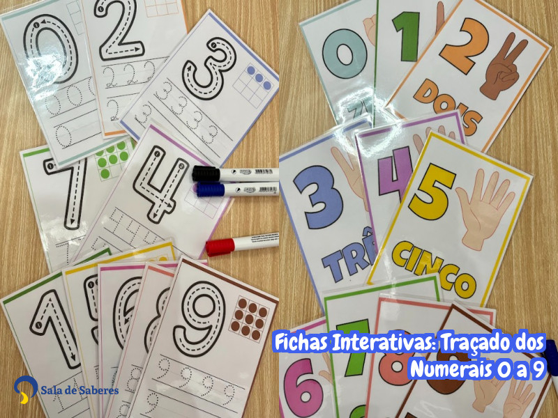 Imagem de Fichas Interativas: Traçado dos Numerais 0 a 9