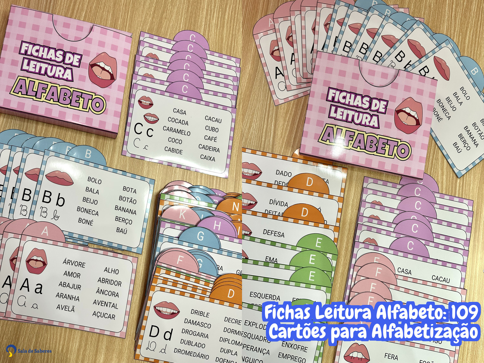 Preview de Fichas Leitura Alfabeto: 109 Cartões para Alfabetização