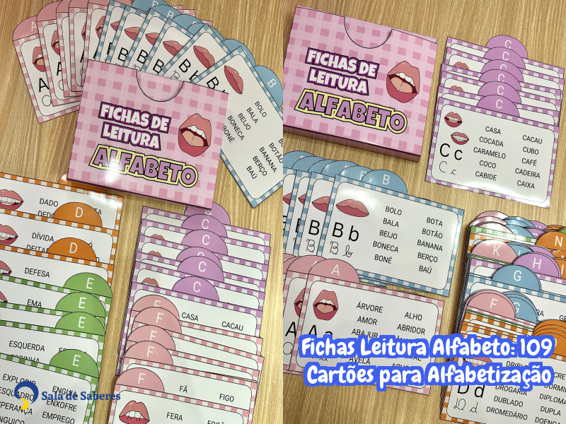Imagem de Fichas Leitura Alfabeto: 109 Cartões para Alfabetização