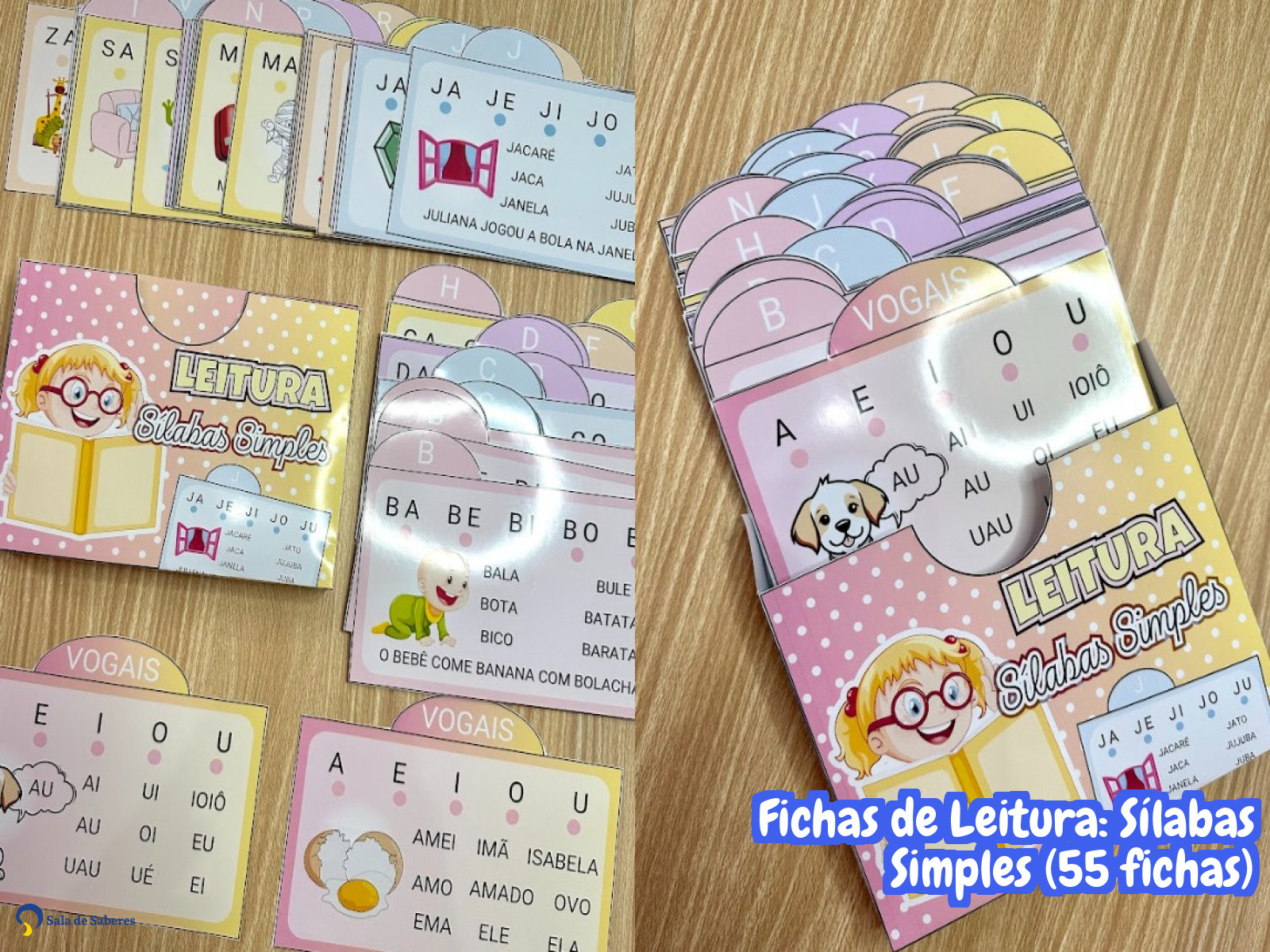 Preview de Fichas de Leitura: Sílabas Simples (55 fichas)