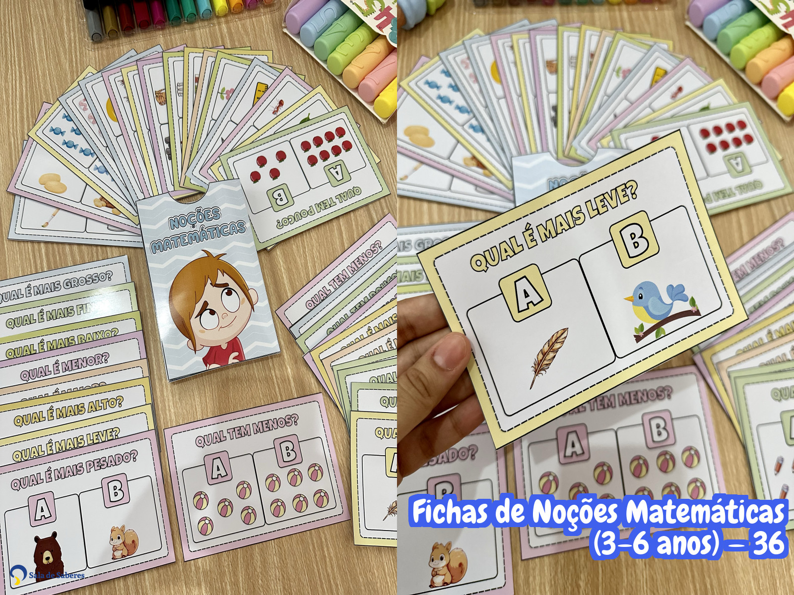 Preview de Fichas de Noções Matemáticas — 36 fichas