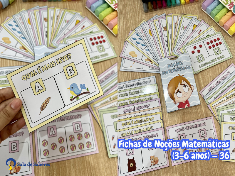 Imagem de Fichas de Noções Matemáticas — 36 fichas