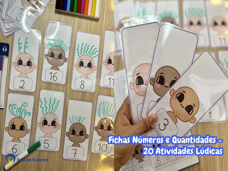 Imagem de Fichas Números e Quantidades - 20 Atividades Lúdicas
