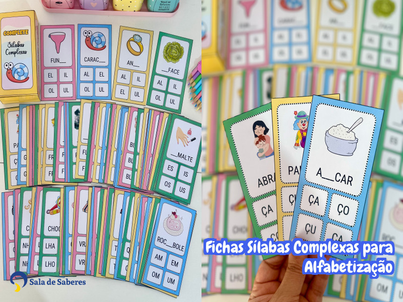 Imagem de Fichas Sílabas Complexas para Alfabetização