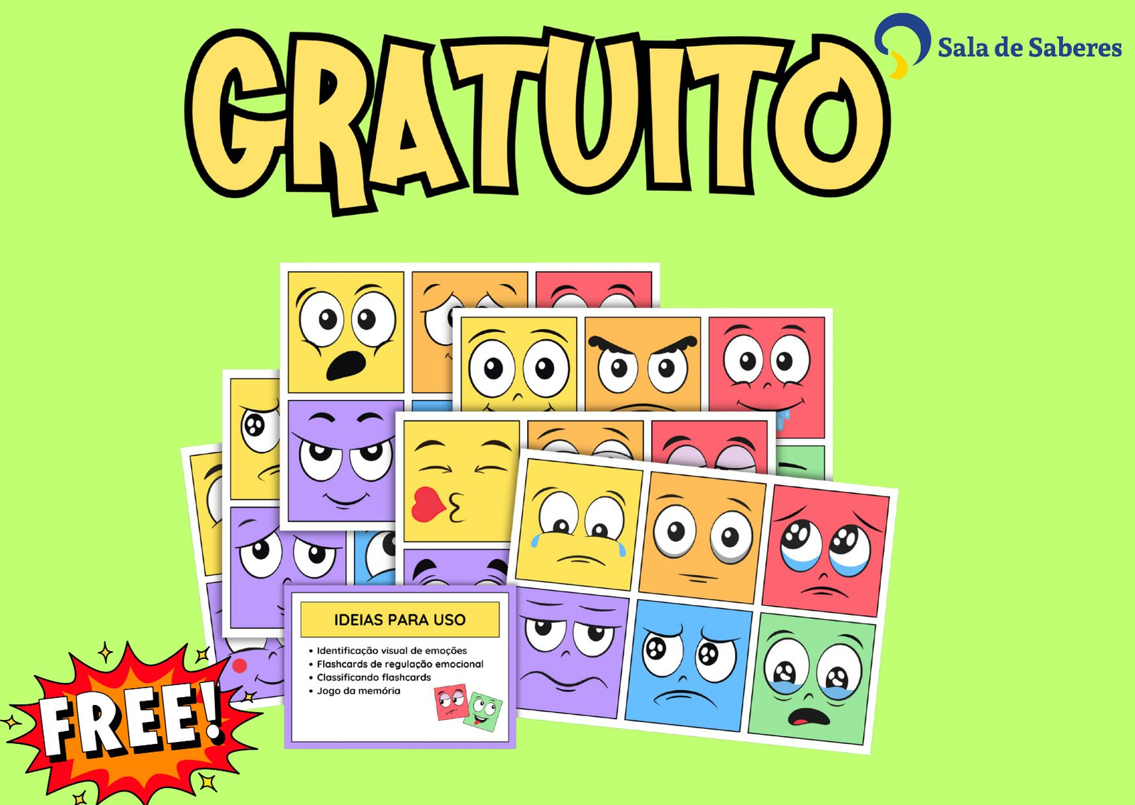 Imagem de Material Completo com Flashcards para Trabalhar Emoções