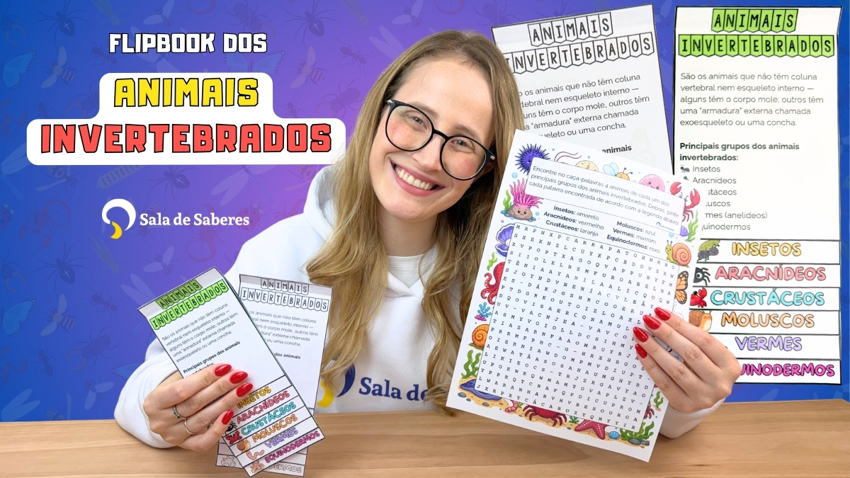 Preview de Flipbook dos Animais Invertebrados: Colorido e Para Colorir