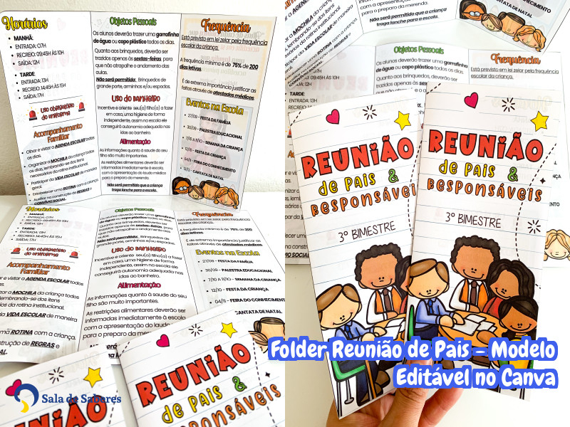 Imagem de Folder Reunião de Pais - Modelo Editável no Canva