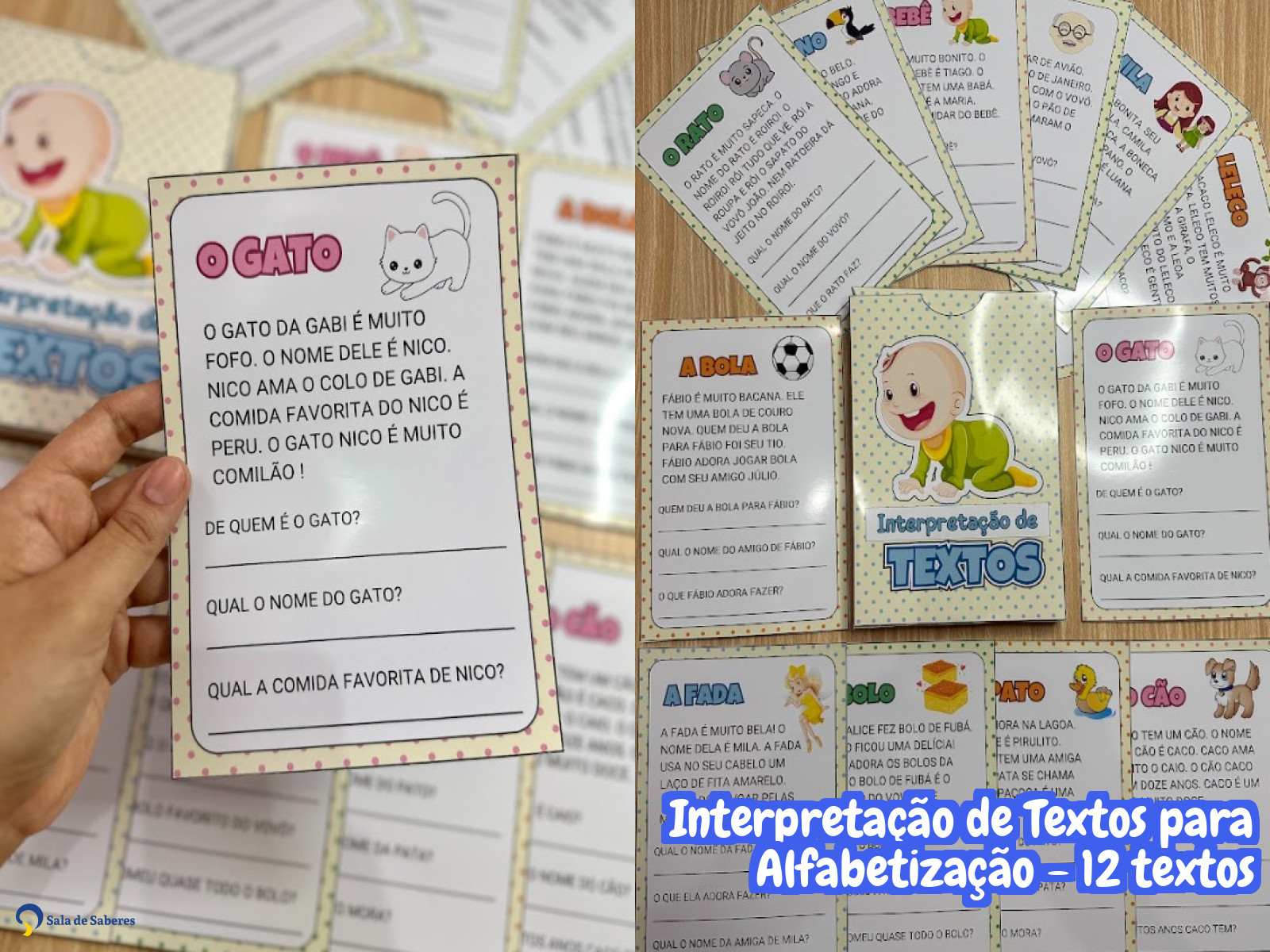 Preview de Interpretação de Textos para Alfabetização - 12 textos