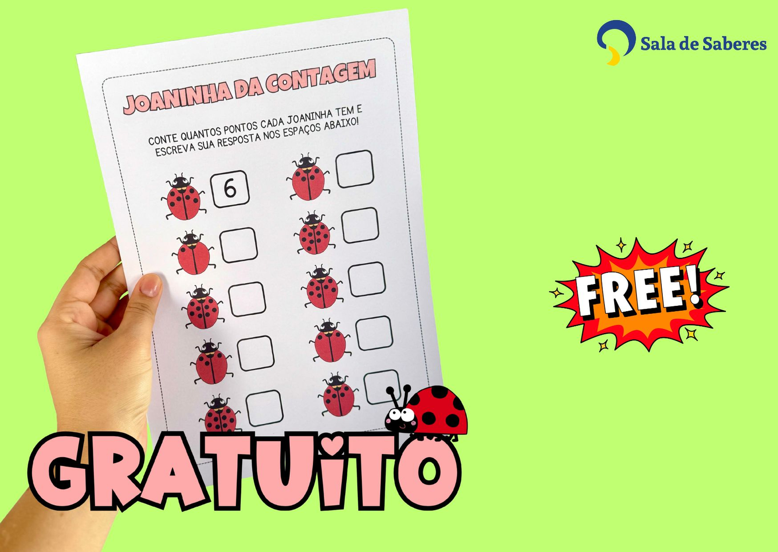 Imagem de Noções Numéricas: Atividade Lúdica de Contagem com Joaninhas