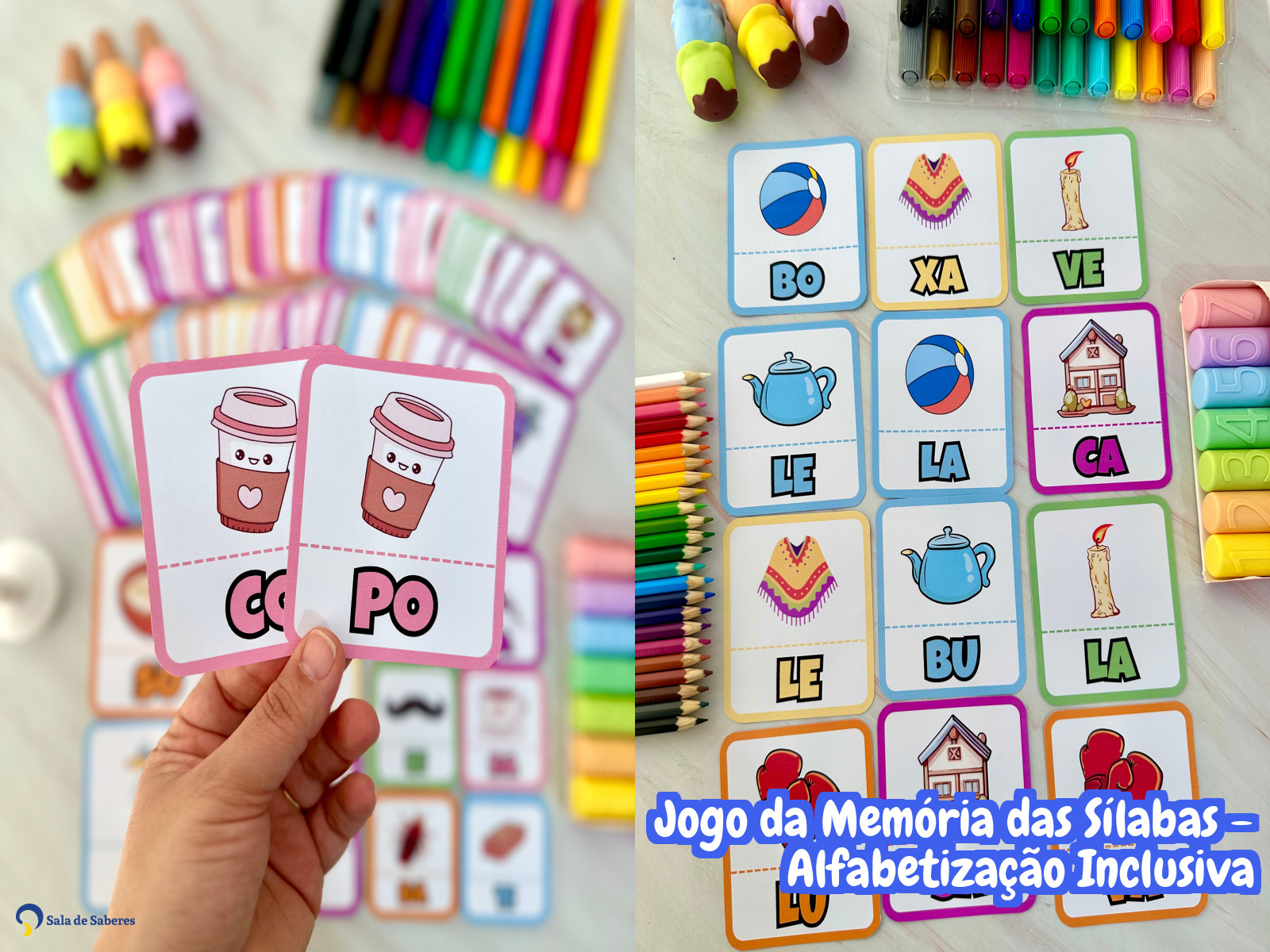 Preview de Jogo da Memória das Sílabas - Alfabetização Inclusiva
