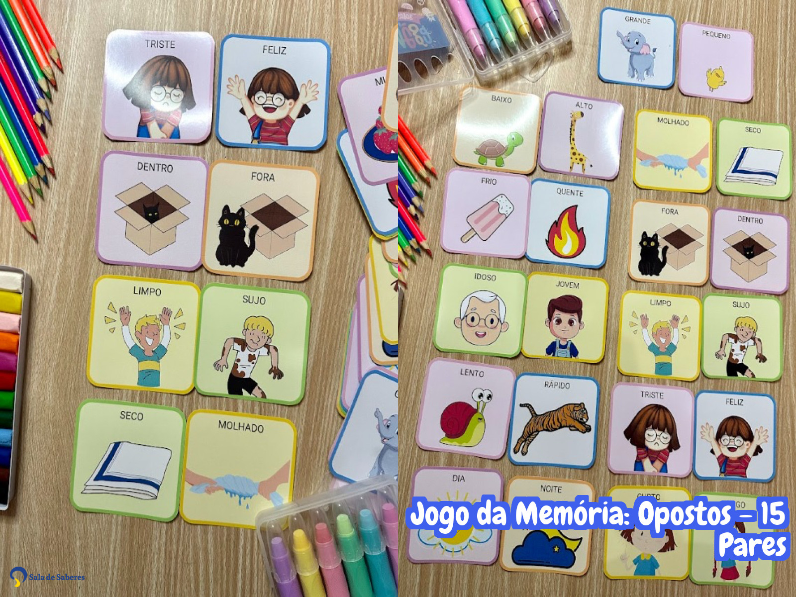 Preview de Jogo da Memória: Opostos - 15 Pares