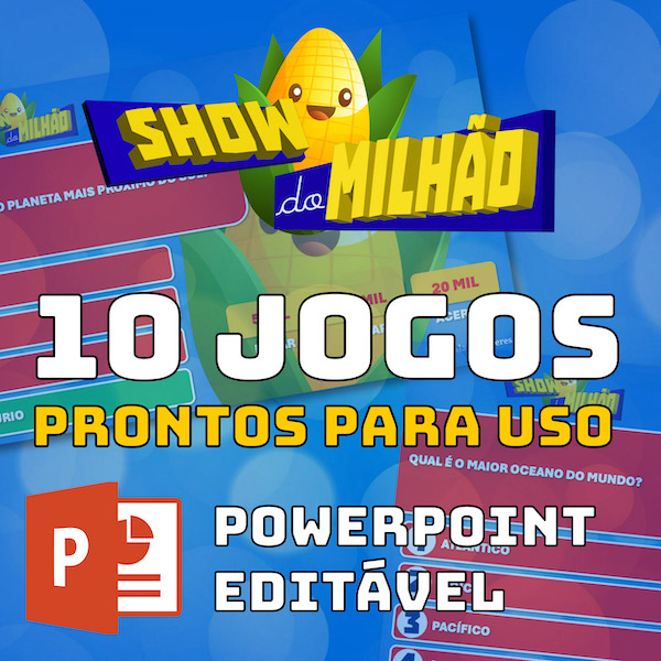 Imagem de Show do Milhão em PowerPoint - Pedagógico - 10 jogos