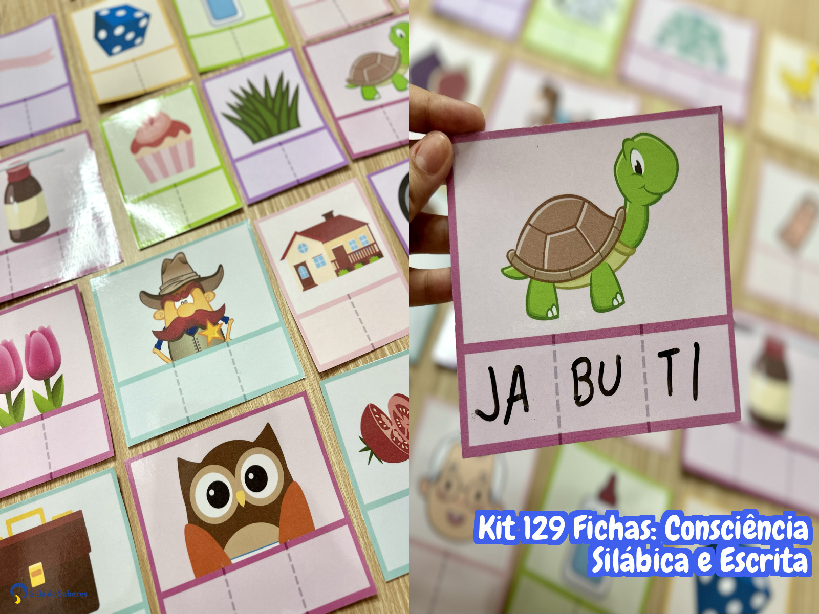 Preview de Kit 129 Fichas: Consciência Silábica e Escrita