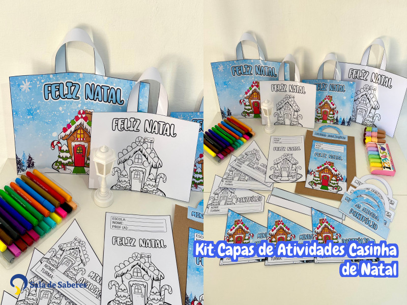 Imagem de Kit Capas de Atividades Casinha de Natal