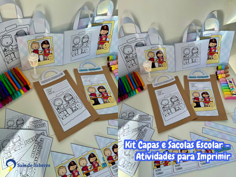 Imagem de Kit Capas e Sacolas Escolar – Atividades para Imprimir