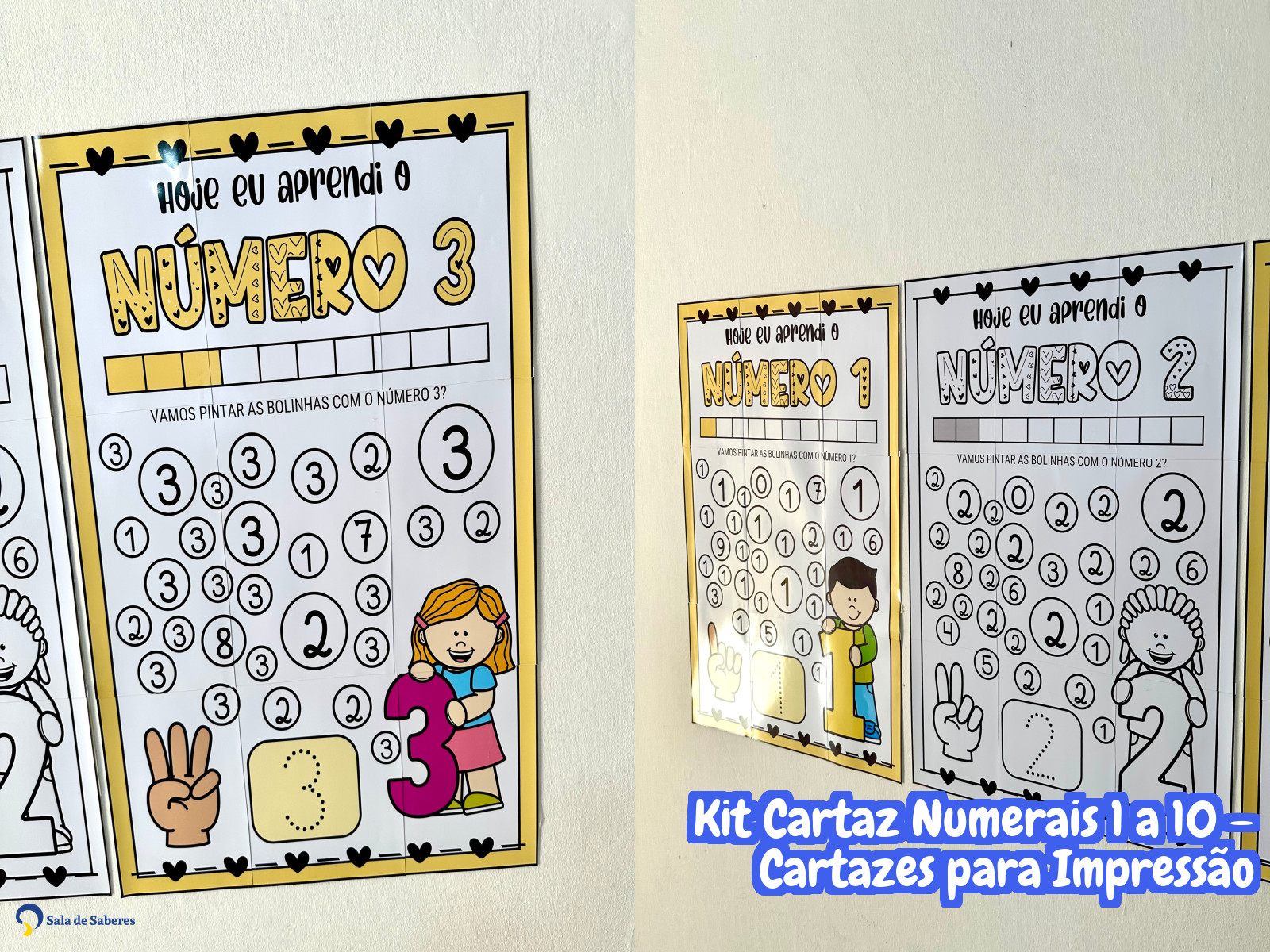 Preview de Kit Cartaz Numerais 1 a 10 – Cartazes para Impressão