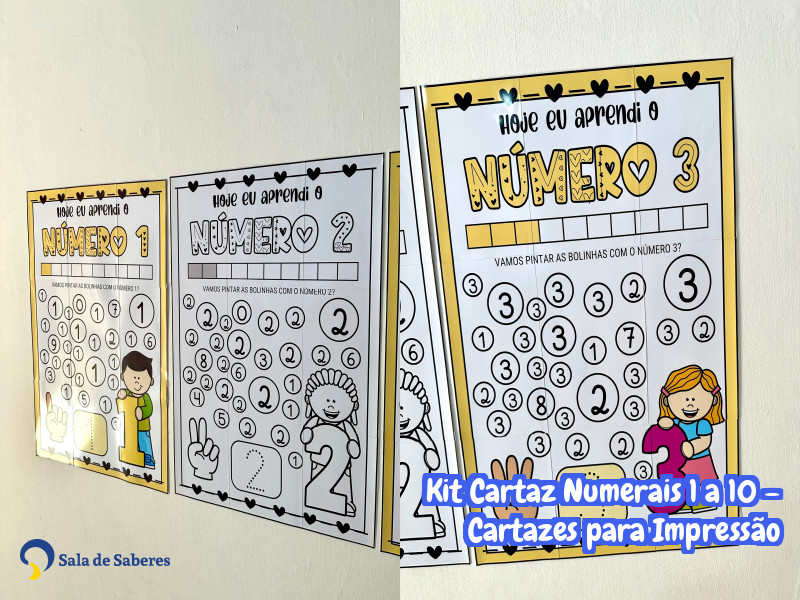 Imagem de Kit Cartaz Numerais 1 a 10 – Cartazes para Impressão